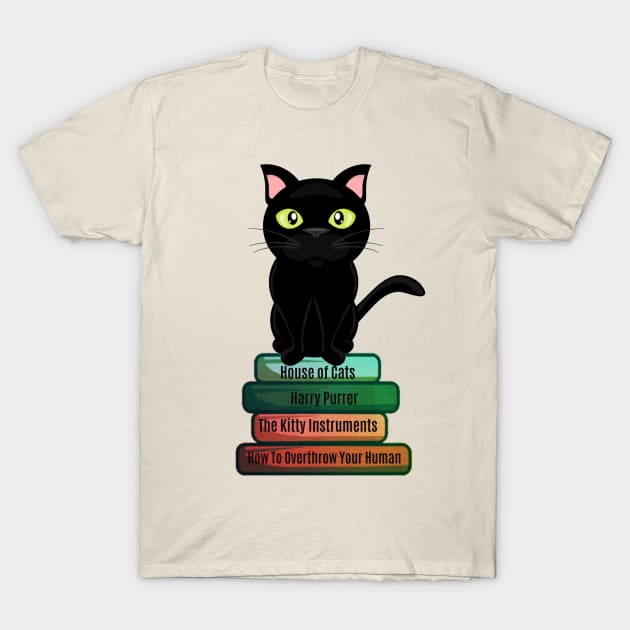 Kitty Domination and Books T-Shirt by Bookish Nerd